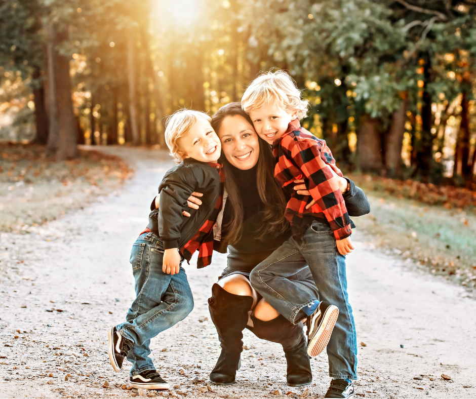 family posing at anne springs fort mill sc